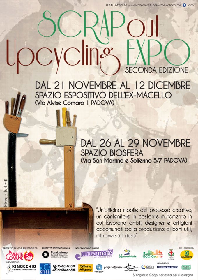SCRAPout#2 - Upcycling EXPO 2014 SELEZIONATI GLI ESPOSITORI  E I MAKERS DELLA SECONDA EDIZIONE